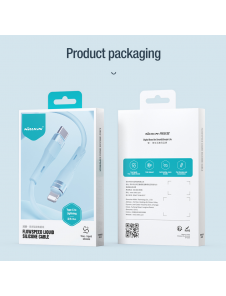 Nillkin Flowspeed flytande silikondatakabel USB-C/Lightning 1,2m 27W Svart