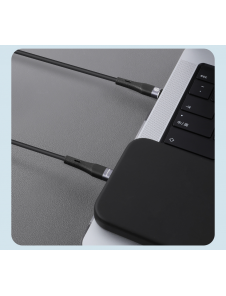 Nillkin Flowspeed flytande silikondatakabel USB-C/Lightning 1,2m 27W Svart