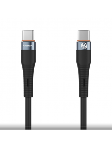 Nillkin Flowspeed flytande silikondatakabel USB-C/USB-C 1,2m 60W Svart