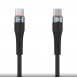 Nillkin Flowspeed flytande silikondatakabel USB-C/USB-C 1,2m 60W Svart