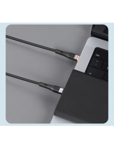 Nillkin Flowspeed flytande silikondatakabel USB-C/USB-C 1,2m 60W Svart
