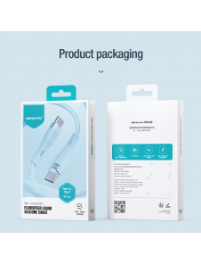 Nillkin Flowspeed flytande silikondatakabel USB-C/USB-C 1,2m 60W Svart