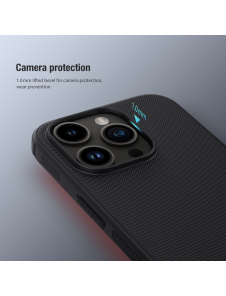 Nillkin Super Frosted PRO bakskal till Apple iPhone 15 Pro Röd (utan logotyp)