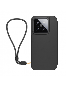 Gjord för Xiaomi bokfodral med halsband för Xiaomi 14 Black