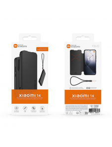 Gjord för Xiaomi bokfodral med halsband för Xiaomi 14 Black