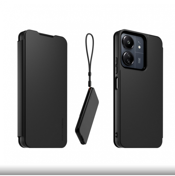 Gjord för Xiaomi bokfodral med halsband för Xiaomi Redmi 13C Black