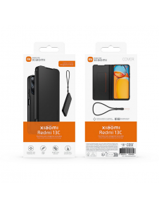 Gjord för Xiaomi bokfodral med halsband för Xiaomi Redmi 13C Black