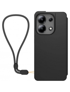 Gjord för Xiaomi Bokfodral med halsband för Xiaomi Redmi Note 13 4G Svart