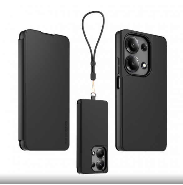 Gjord för Xiaomi bokfodral med halsband för Xiaomi Redmi Note 13 Pro 4G Black