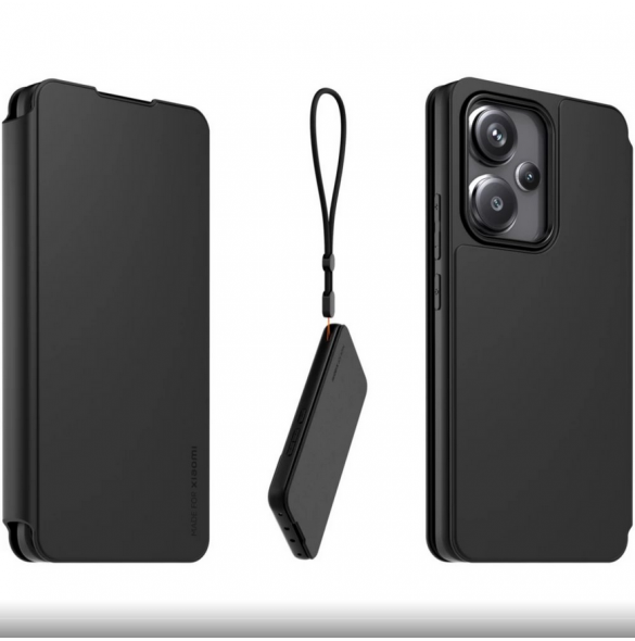 Gjord för Xiaomi Bokfodral med halsband för Xiaomi Redmi Note 13 Pro+ Svart