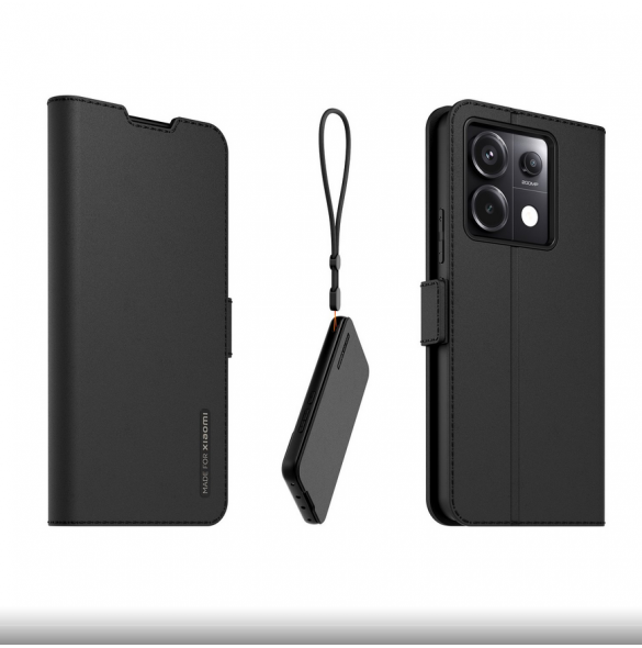 Gjord för Xiaomi bokställsfodral med halsband för Xiaomi Redmi Note 13 Pro 5G Black