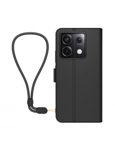 Gjord för Xiaomi bokställsfodral med halsband för Xiaomi Redmi Note 13 Pro 5G Black