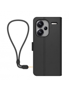 Gjord för Xiaomi bokställsfodral med halsband för Xiaomi Redmi Note 13 Pro+ 5G Svart