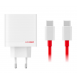 OnePlus SUPERVOOC 80W GaN Dual USB-A + USB-C reseladdare + USB-C/USB-C-kabel Vit