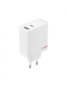 OnePlus SUPERVOOC 80W GaN Dual USB-A + USB-C reseladdare + USB-C/USB-C-kabel Vit