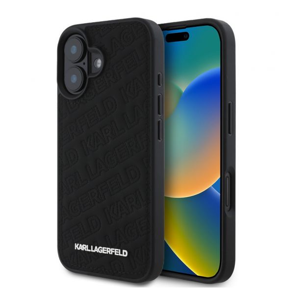 Karl Lagerfeld PU Quilted Pattern Fodral till iPhone 16 Svart