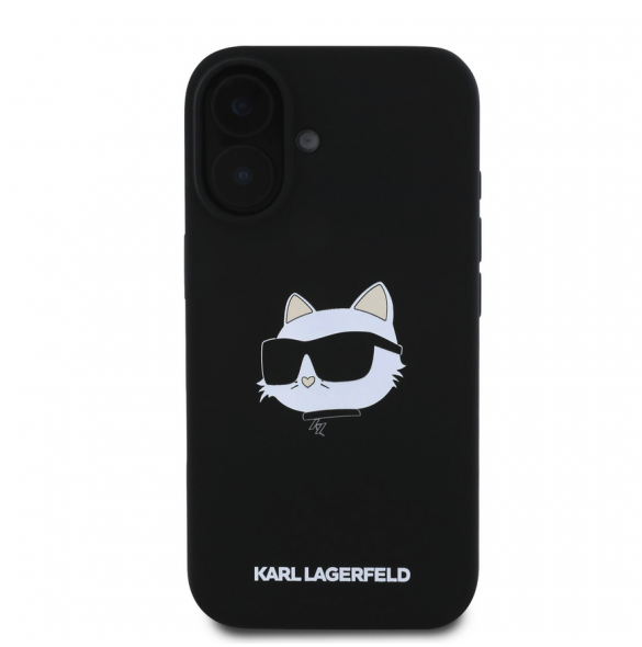 Karl Lagerfeld Liquid Silicone Choupette Head MagSafe Fodral till iPhone 16 Svart