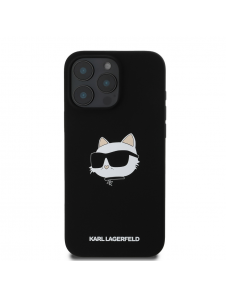 Karl Lagerfeld Liquid Silicone Choupette Head MagSafe Fodral för iPhone 16 Pro Svart