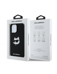Karl Lagerfeld Liquid Silicone Choupette Head MagSafe Fodral för iPhone 16 Pro Svart