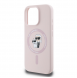 Karl Lagerfeld flytande silikon Karl och Choupette MagSafe-fodral till iPhone 16 Pro Pink