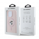 Karl Lagerfeld flytande silikon Karl och Choupette MagSafe-fodral till iPhone 16 Pro Pink