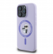 Karl Lagerfeld flytande silikon Karl och Choupette MagSafe-fodral till iPhone 16 Pro Lila