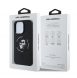 Karl Lagerfeld Flytande Silikon Karl och Choupette MagSafe Fodral till iPhone 16 Pro Max Svart