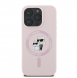 Karl Lagerfeld Flytande Silikon Karl och Choupette MagSafe Fodral till iPhone 16 Pro Max Rosa