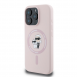 Karl Lagerfeld Flytande Silikon Karl och Choupette MagSafe Fodral till iPhone 16 Pro Max Rosa