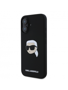 Karl Lagerfeld Flytande Silikon Karl Head MagSafe Fodral till iPhone 16 Svart