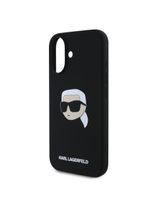 Karl Lagerfeld Flytande Silikon Karl Head MagSafe Fodral till iPhone 16 Svart