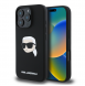 Karl Lagerfeld Flytande Silikon Karl Head MagSafe Fodral till iPhone 16 Pro Svart