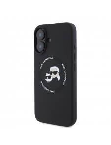 Karl Lagerfeld flytande silikon K&CH Heads MagSafe-fodral till iPhone 16 Svart