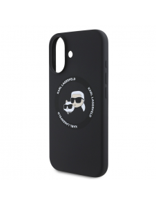 Karl Lagerfeld flytande silikon K&CH Heads MagSafe-fodral till iPhone 16 Svart