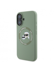Karl Lagerfeld flytande silikon K&CH Heads MagSafe-fodral till iPhone 16 Kaki