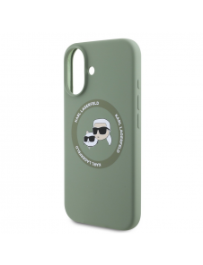 Karl Lagerfeld flytande silikon K&CH Heads MagSafe-fodral till iPhone 16 Kaki