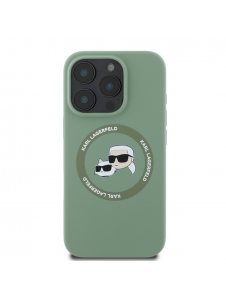 Karl Lagerfeld flytande silikon K&CH Heads MagSafe-fodral för iPhone 16 Pro Max Kaki