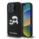 Karl Lagerfeld flytande silikon Double Heads MagSafe-fodral för iPhone 16 Pro Svart