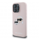 Karl Lagerfeld flytande silikon Double Heads MagSafe-fodral för iPhone 16 Pro Max Rosa