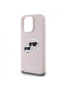 Karl Lagerfeld flytande silikon Double Heads MagSafe-fodral för iPhone 16 Pro Max Rosa