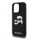 Karl Lagerfeld Flytande Silikon Double Heads MagSafe Fodral för iPhone 16 Pro Max Svart