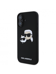 Karl Lagerfeld Flytande Silikon Double Heads MagSafe Fodral för iPhone 16 Plus Svart