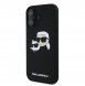 Karl Lagerfeld Flytande Silikon Double Heads MagSafe Fodral för iPhone 16 Plus Svart