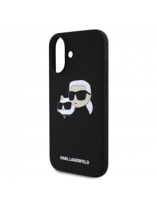 Karl Lagerfeld Flytande Silikon Double Heads MagSafe Fodral för iPhone 16 Plus Svart