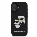 Karl Lagerfeld 3D-gummi Karl och Choupette-fodral till iPhone 16 Plus Svart