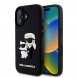 Karl Lagerfeld 3D-gummi Karl och Choupette-fodral till iPhone 16 Plus Svart