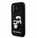 Karl Lagerfeld 3D-gummi Karl och Choupette-fodral till iPhone 16 Plus Svart