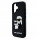 Karl Lagerfeld 3D-gummi Karl och Choupette-fodral till iPhone 16 Plus Svart