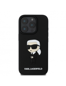 Karl Lagerfeld 3D Gummi Ikonik Fodral för iPhone 16 Pro Svart