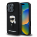 Karl Lagerfeld 3D Gummi Ikonik Fodral för iPhone 16 Pro Max Svart